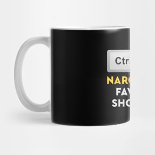 Minimalist Narcissist Abuse Control Shortcut Keyboard Yellow Typography Mug